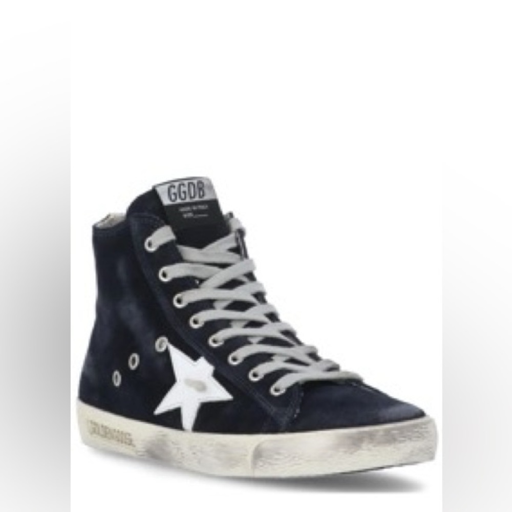 Golden Goose Women's Navy and White High-Top Sneakers